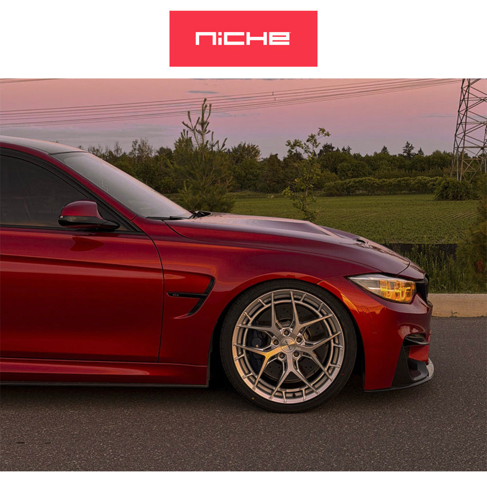 ＢＭＷ Ｍ３用 ニッチ リビエラ 20x9J ET 27 フロント、20x10.5J ET 38 リア グロスシルバーブラッシュドフェイス フリーフォームホイール４本セット (消費税、送料込み)