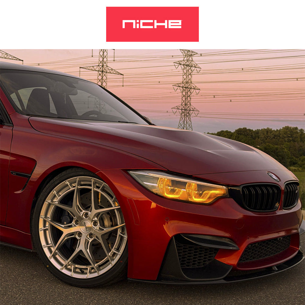 ＢＭＷ Ｍ３用 ニッチ リビエラ 20x9J ET 27 フロント、20x10.5J ET 38 リア グロスシルバーブラッシュドフェイス フリーフォームホイール４本セット (消費税、送料込み)