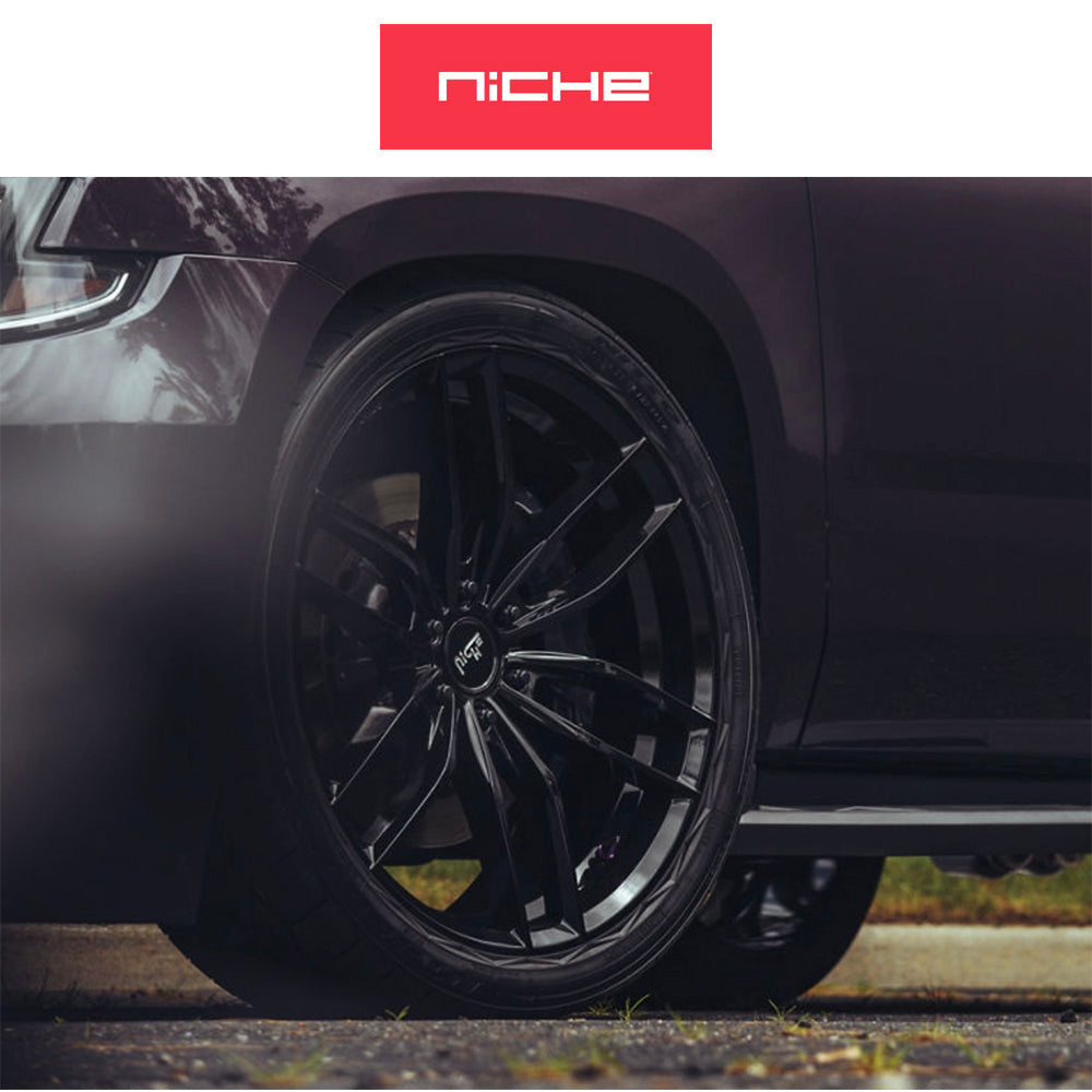 トヨタ ランドクルーザー用 ニッチ ヴォッソ 20x9J ET 20 フロント、リア グロスブラック ホイール４本セット　 Niche VOSSO 20X9 6X5.5 106.1 BL 20MM (消費税、送料込み)