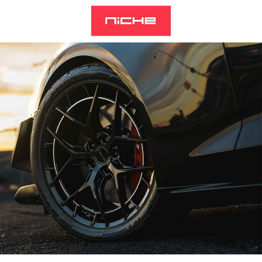 シボレー カマロ用 ニッチ リビエラ 20x9.5J ET 22 フロント、20x11J ET 43 リア グロスブラック フリーフォームホイール４本セット (消費税、送料込み)