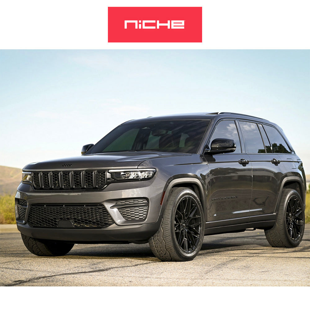 レクサス ＲＸ用 ニッチ ガマ 19x8.5J ET 35 フロント、リア グロス(艶あり)ブラックホイール４本セット　Niche GAMMA 19X8.5 5X4.5 72 BL +35 (消費税、送料込み)