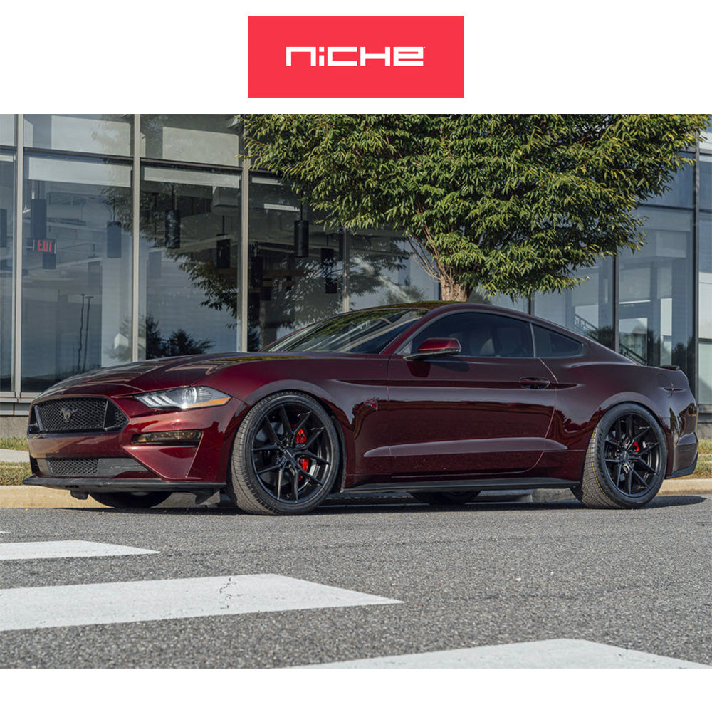 フォード マスタング用 ニッチ プロディジー５ 19x8.5J ET 35 フロント、リア グロスブラックダークティントクリア フェイス フリーフォームホイール４本セット (消費税、送料込み)