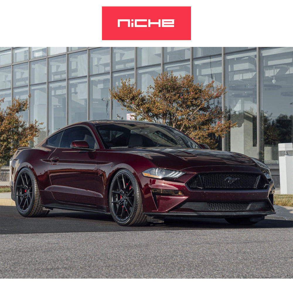 フォード マスタング用 ニッチ プロディジー５ 19x8.5J ET 35 フロント、リア グロスブラックダークティントクリア フェイス フリーフォームホイール４本セット (消費税、送料込み)