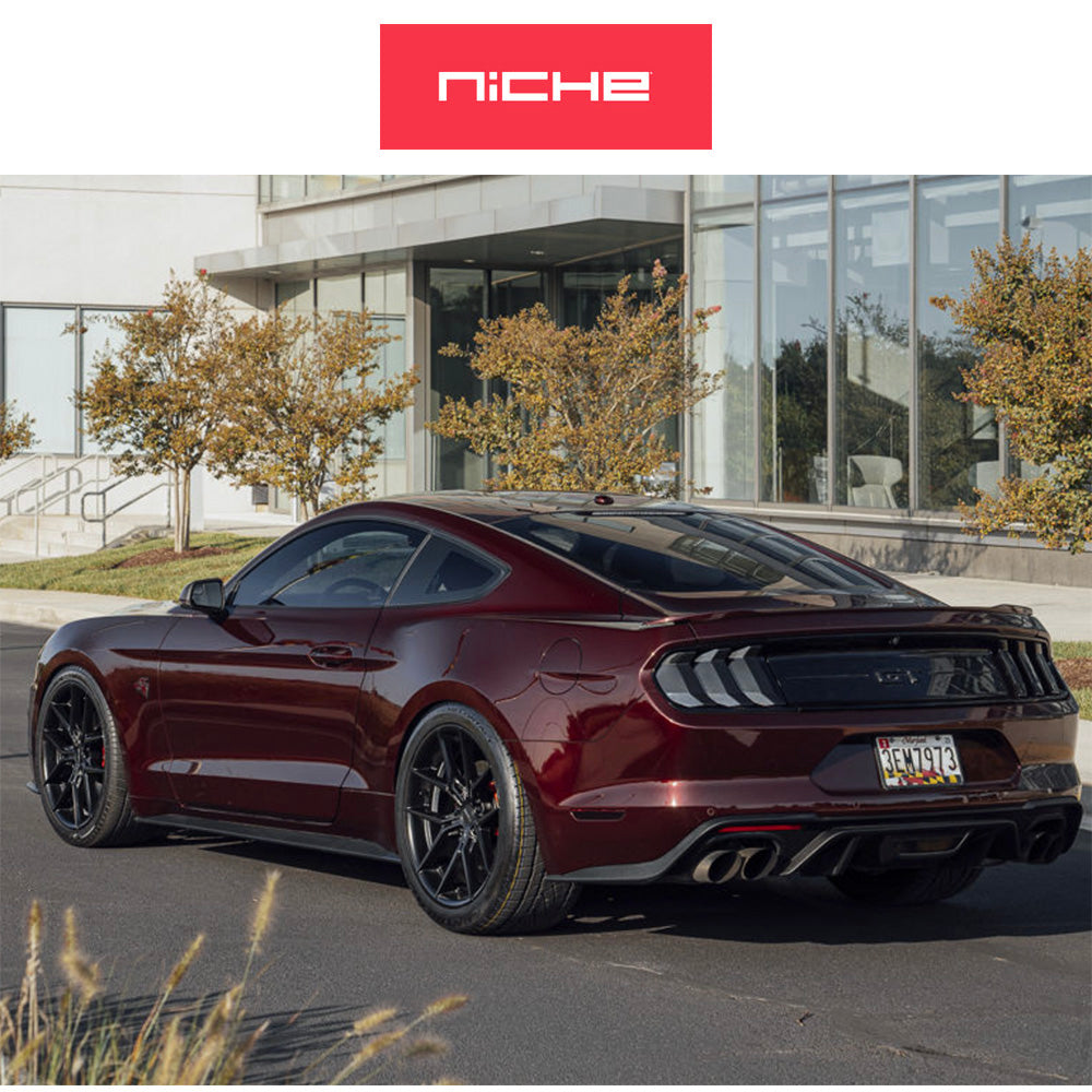 フォード マスタング用 ニッチ プロディジー５ 19x8.5J ET 35 フロント、リア グロスブラックダークティントクリア フェイス フリーフォームホイール４本セット (消費税、送料込み)