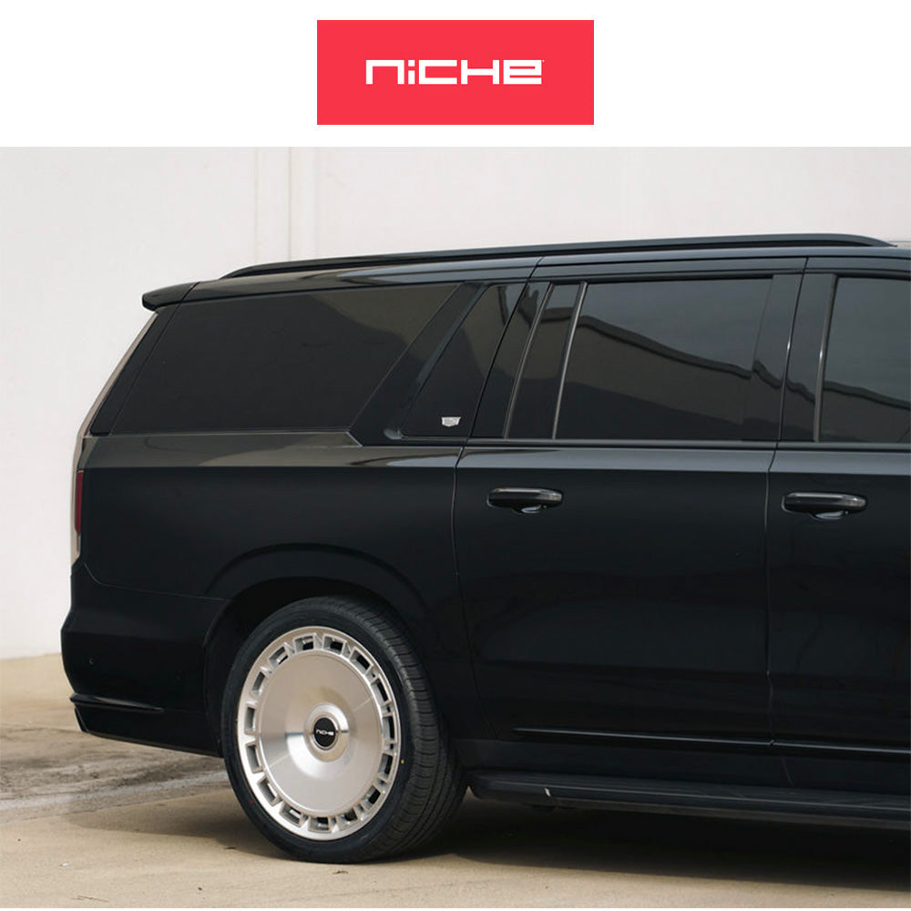 キャデラック エスカレード用 ニッチ ベニス 22x10J ET 30 フロント、リア グロスシルバー / マシーンドフェイス フローフォーミング・アルミニウムホイール４本セット (消費税、送料込み)