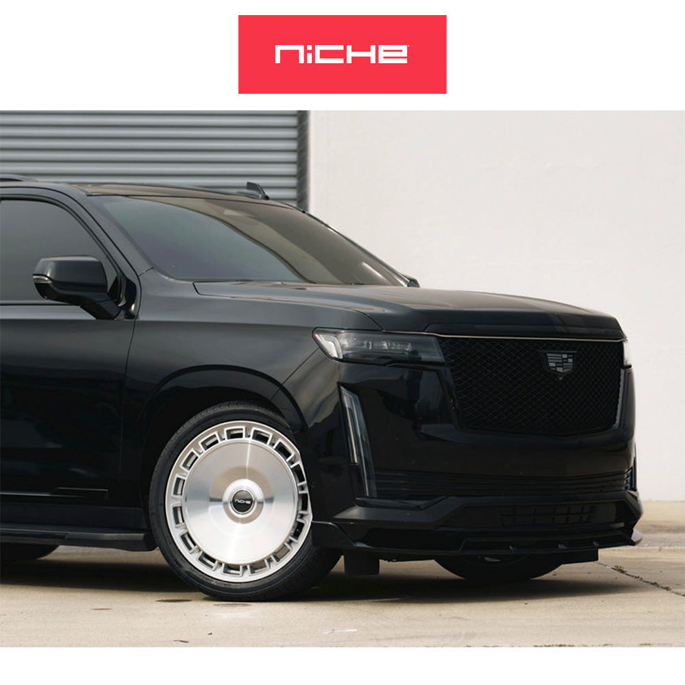 キャデラック エスカレード用 ニッチ ベニス 22x10J ET 30 フロント、リア グロスシルバー / マシーンドフェイス フローフォーミング・アルミニウムホイール４本セット (消費税、送料込み)