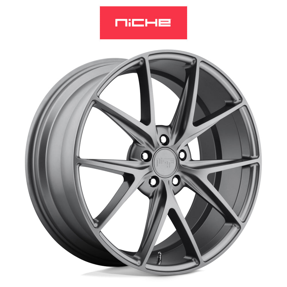 トヨタ プリウス(Toyota Prius)用 ニッチ ミサノ 17x8J ET 40 フロント&リア マットガンメタルホイール４本セット Niche MISANO 17X8 5X4.5 72.56 GD +40 (送料無料)