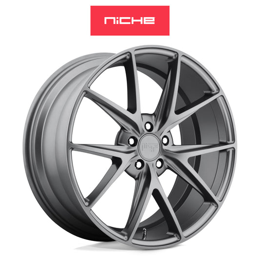 トヨタ プリウス(Toyota Prius)用 ニッチ ミサノ 17x8J ET 40 フロント&リア マットガンメタルホイール４本セット Niche MISANO 17X8 5X4.5 72.56 GD +40 (送料無料)