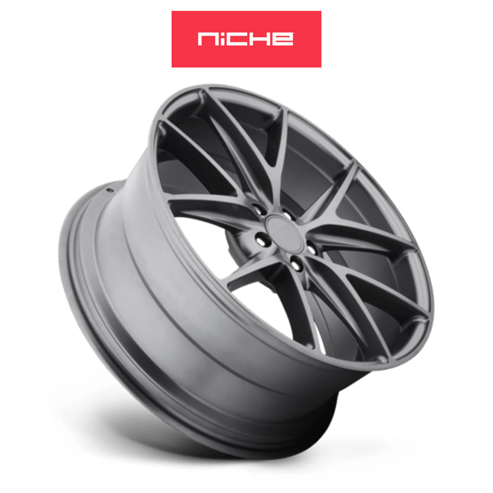 トヨタ プリウス(Toyota Prius)用 ニッチ ミサノ 17x8J ET 40 フロント&リア マットガンメタルホイール４本セット Niche MISANO 17X8 5X4.5 72.56 GD +40 (送料無料)