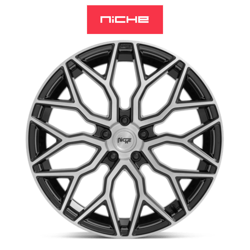 ホンダ シビック　タイプＲ(Honda Civic Type-R)用 ニッチ マザンティ 19x9.5J ET 35 フロント&リア グロスブラックブラッシュドフェイス ホイール４本セット Niche MAZZANTI 19X9.5 5X120 72 RBL 35MM (送料無料)