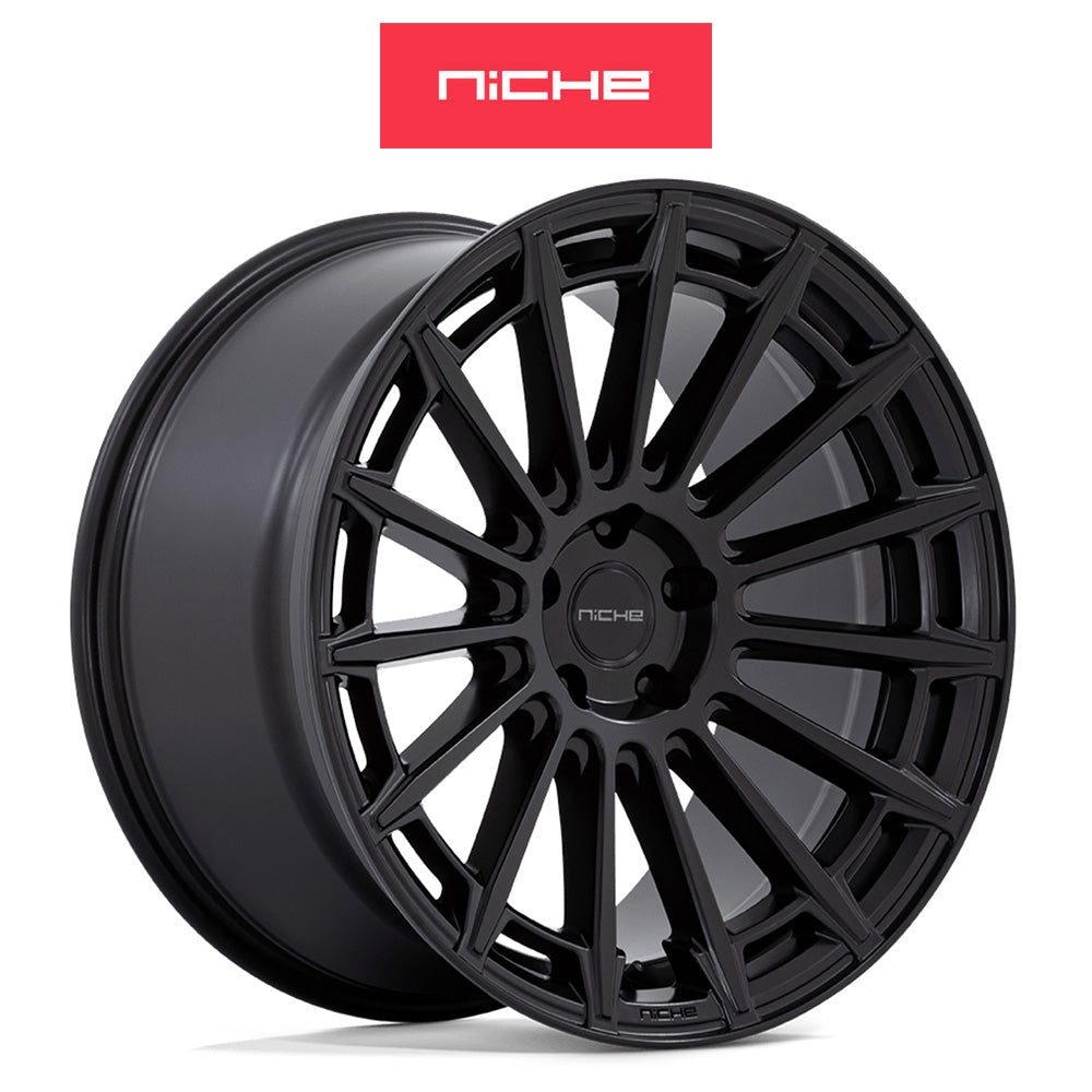 ホンダ シビック　タイプＲ(Honda Civic Type-R)用 ニッチ アマルフィ 20x9J ET 35 フロント&リア マットブラック ホイール４本セット Niche AMALFI 20X9 5X120 72 BD +35 (送料無料)