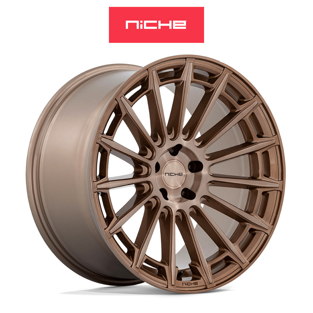 ホンダ シビック　タイプＲ(Honda Civic Type-R)用 ニッチ アマルフィ 20x9J ET 35 フロント&リア プラチナムブロンズ ホイール４本セット Niche AMALFI 20X9 5X120 72 BZBR +35 (送料無料)