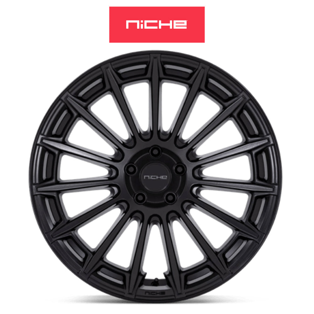 ホンダ シビック　タイプＲ(Honda Civic Type-R)用 ニッチ アマルフィ 20x9J ET 35 フロント&リア マットブラック ホイール４本セット Niche AMALFI 20X9 5X120 72 BD +35 (送料無料)