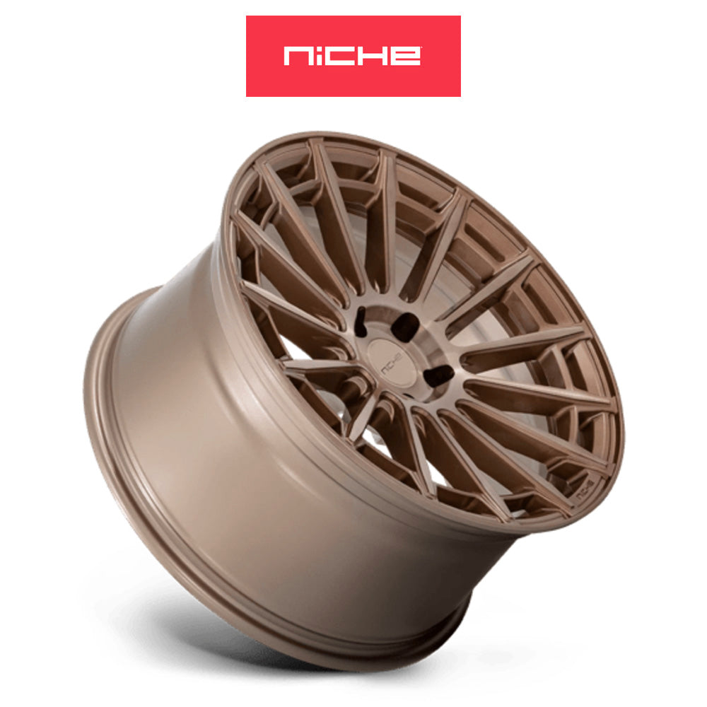 ホンダ シビック　タイプＲ(Honda Civic Type-R)用 ニッチ アマルフィ 20x9J ET 35 フロント&リア プラチナムブロンズ ホイール４本セット Niche AMALFI 20X9 5X120 72 BZBR +35 (送料無料)