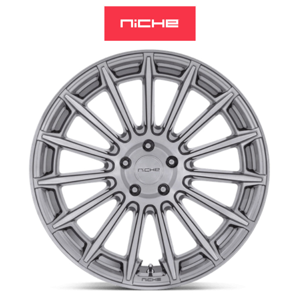 ホンダ シビック　タイプＲ(Honda Civic Type-R)用 ニッチ アマルフィ 20x9J ET 35 フロント&リア プラチナム ホイール４本セット Niche AMALFI 20X9 5X120 72 GLR +35 (送料無料)