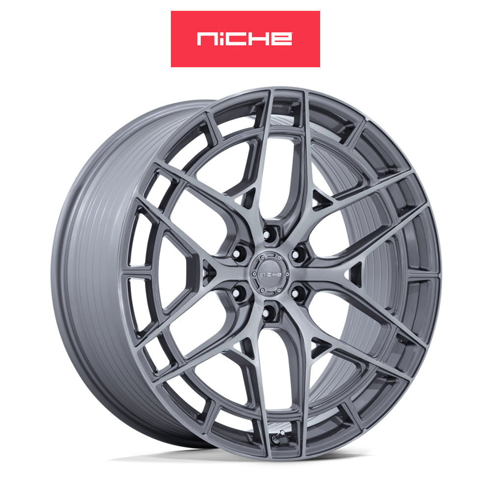 キャデラック エスカレード用 ニッチ アドリア 22x10J ET 20 フロント、リア プラチナム ブラッシュド フェイス フローフォーミング・アルミニウムホイール４本セット (消費税、送料込み)