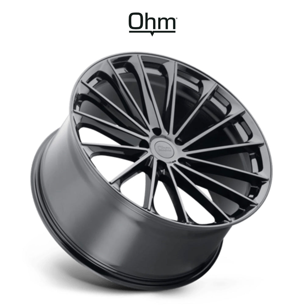 テスラ モデル３ (TESLA Model 3)用 OHM プロトン 17x6.5J グロスブラック ホイール４本セット OHM Proton OMPTN 17X6.5 5X105 G-BLK 45MM (送料無料)