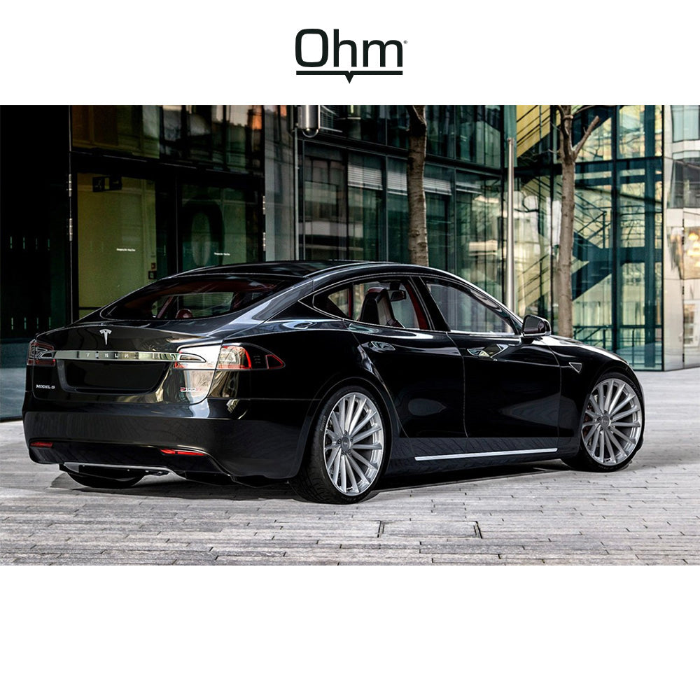 テスラ モデル３ (TESLA Model 3)用 OHM プロトン 17x7J シルバーミラーフェイス ホイール４本セット OHM Proton OMPTN OMPTN 17X7 5X4.5 SLV MIR-FC 50MM (送料無料)