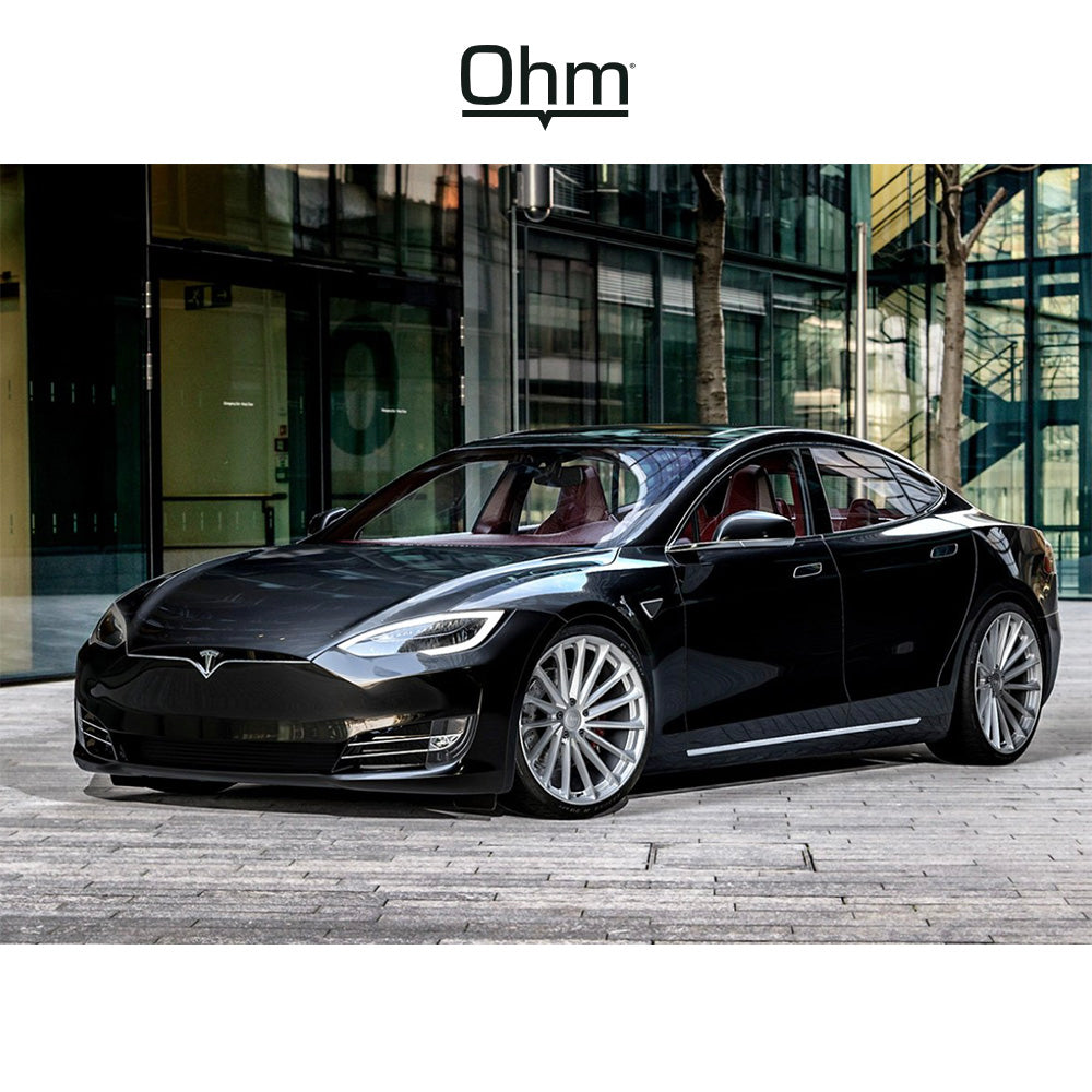 テスラ モデル３ (TESLA Model 3)用 OHM プロトン 17x7J シルバーミラーフェイス ホイール４本セット OHM Proton OMPTN OMPTN 17X7 5X4.5 SLV MIR-FC 50MM (送料無料)