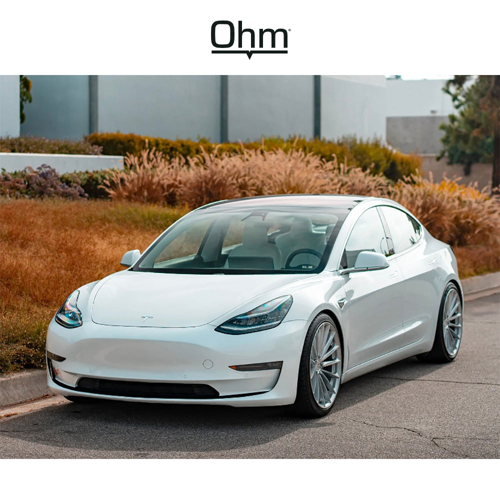 テスラ モデル３ (TESLA Model 3)用 OHM プロトン 17x7J シルバーミラーフェイス ホイール４本セット OHM Proton OMPTN OMPTN 17X7 5X4.5 SLV MIR-FC 50MM (送料無料)