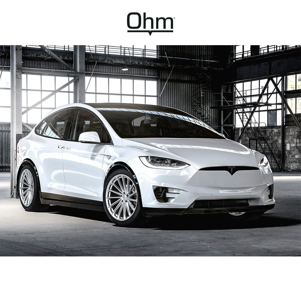 テスラ モデル３ (TESLA Model 3)用 OHM プロトン 17x7J シルバーミラーフェイス ホイール４本セット OHM Proton OMPTN OMPTN 17X7 5X4.5 SLV MIR-FC 50MM (送料無料)