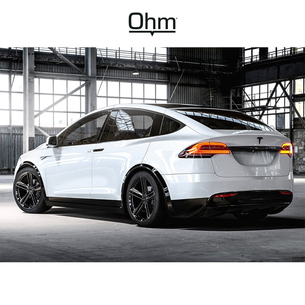 テスラ モデル３ (TESLA Model 3)用 OHM ライトニング 18x8.5J グロスブラック ホイール４本セット OHM Lightning OMLTG 18X8.5 5X120 G-BLK 30MM (送料無料)