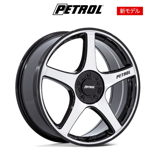 レクサス ＲＸ用 ペトロール P2E 19x8J ET 40 フロント、リア グロスブラック マシニング加工済みフェイス ホイール４本セット　Petrol P2E 19X8 5X4.25/4.5 72 +40 G-BLK MCH-FC (消費税、送料込み)