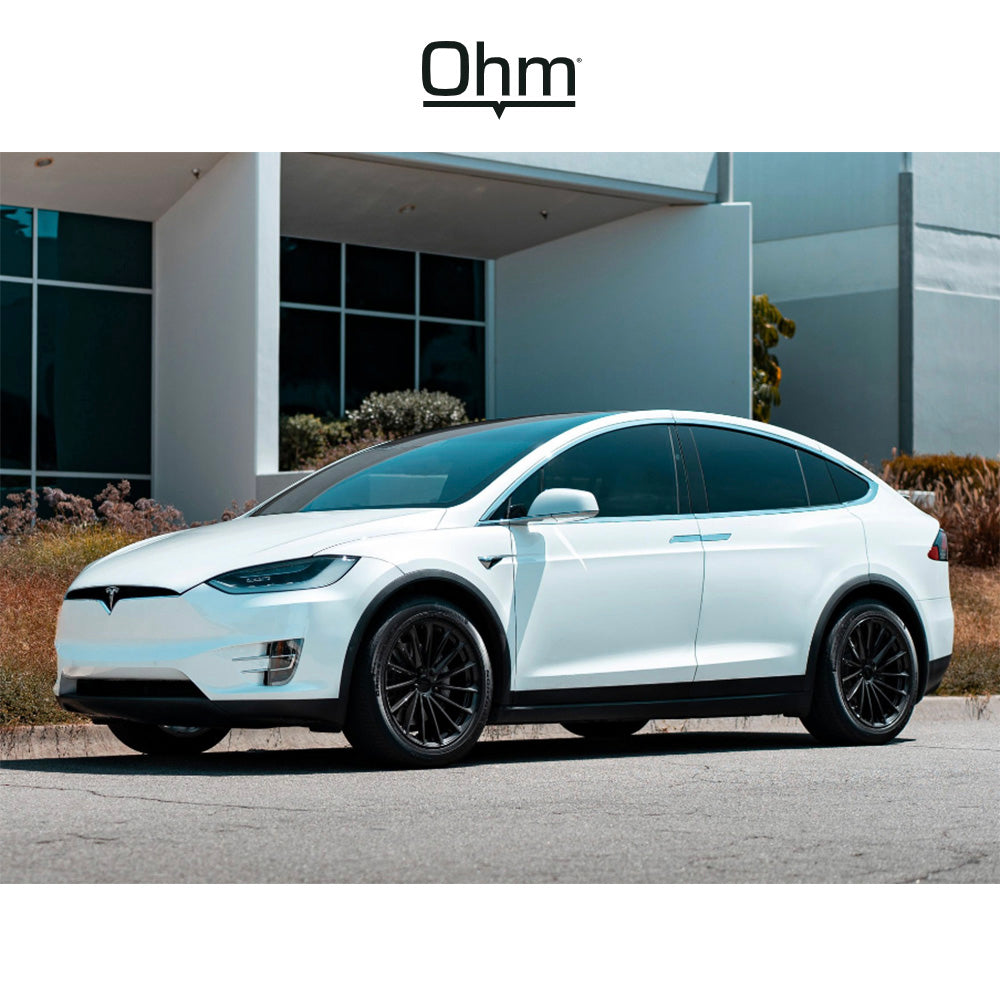テスラ モデル３ (TESLA Model 3)用 OHM プロトン 17x6.5J グロスブラック ホイール４本セット OHM Proton OMPTN 17X6.5 5X105 G-BLK 45MM (送料無料)