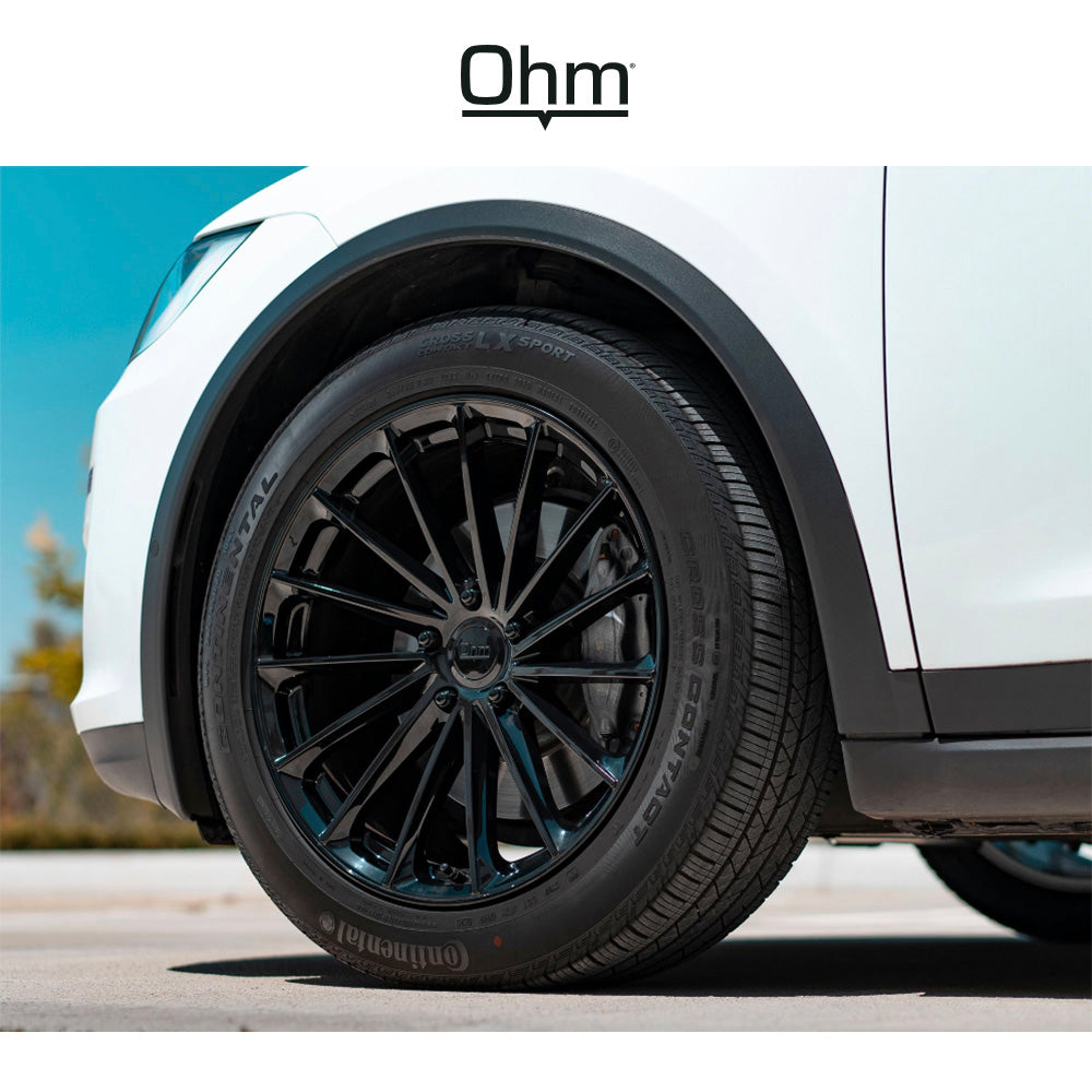 テスラ モデル３ (TESLA Model 3)用 OHM プロトン 17x6.5J グロスブラック ホイール４本セット OHM Proton OMPTN 17X6.5 5X105 G-BLK 45MM (送料無料)