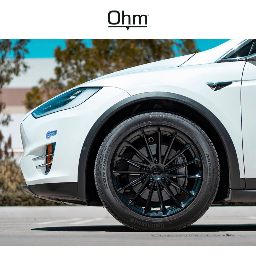 テスラ モデル３ (TESLA Model 3)用 OHM プロトン 17x6.5J グロスブラック ホイール４本セット OHM Proton OMPTN 17X6.5 5X105 G-BLK 45MM (送料無料)