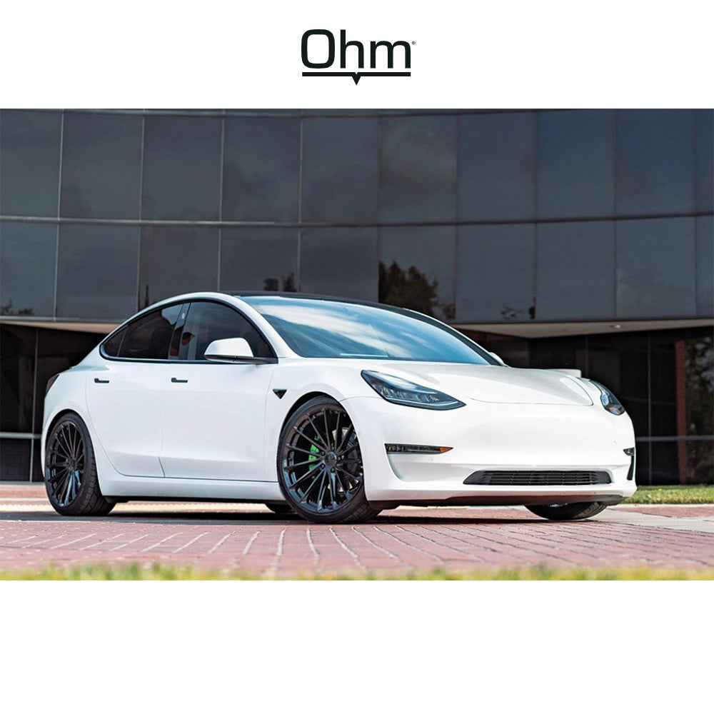 テスラ モデル３ (TESLA Model 3)用 OHM プロトン 17x6.5J グロスブラック ホイール４本セット OHM Proton OMPTN 17X6.5 5X105 G-BLK 45MM (送料無料)