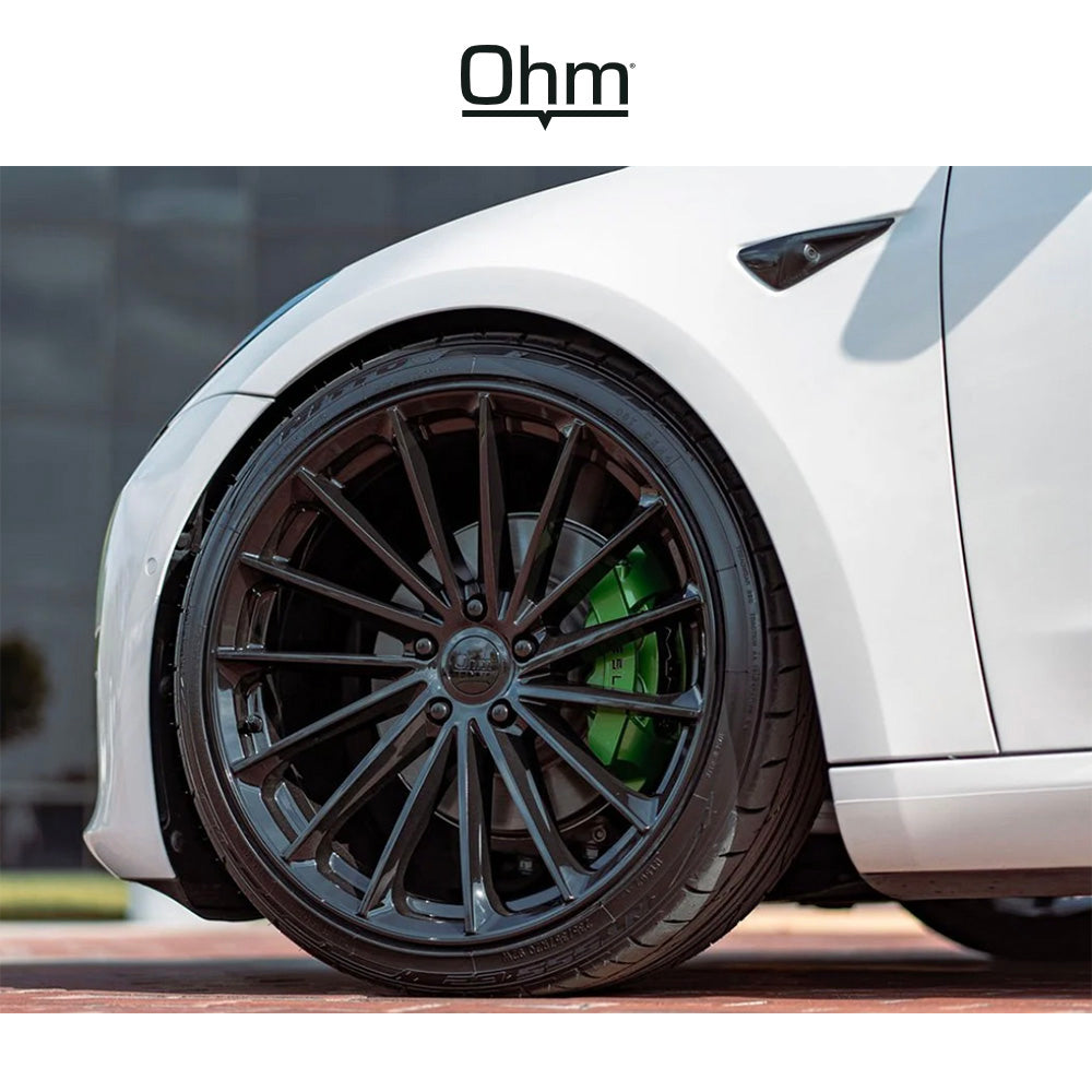 テスラ モデル３ (TESLA Model 3)用 OHM プロトン 17x6.5J グロスブラック ホイール４本セット OHM Proton OMPTN 17X6.5 5X105 G-BLK 45MM (送料無料)