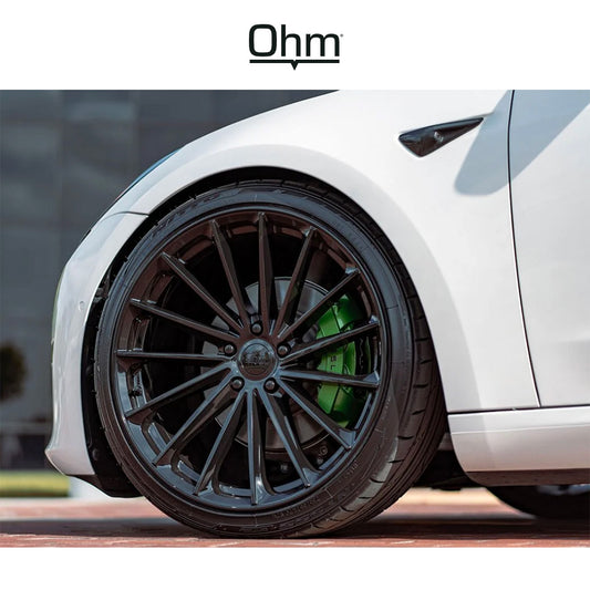 テスラ モデル３ (TESLA Model 3)用 OHM プロトン 17x6.5J グロスブラック ホイール４本セット OHM Proton OMPTN 17X6.5 5X105 G-BLK 45MM (送料無料)
