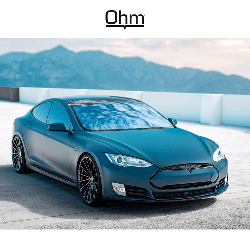 テスラ モデル３ (TESLA Model 3)用 OHM プロトン 17x6.5J グロスブラック ホイール４本セット OHM Proton OMPTN 17X6.5 5X105 G-BLK 45MM (送料無料)