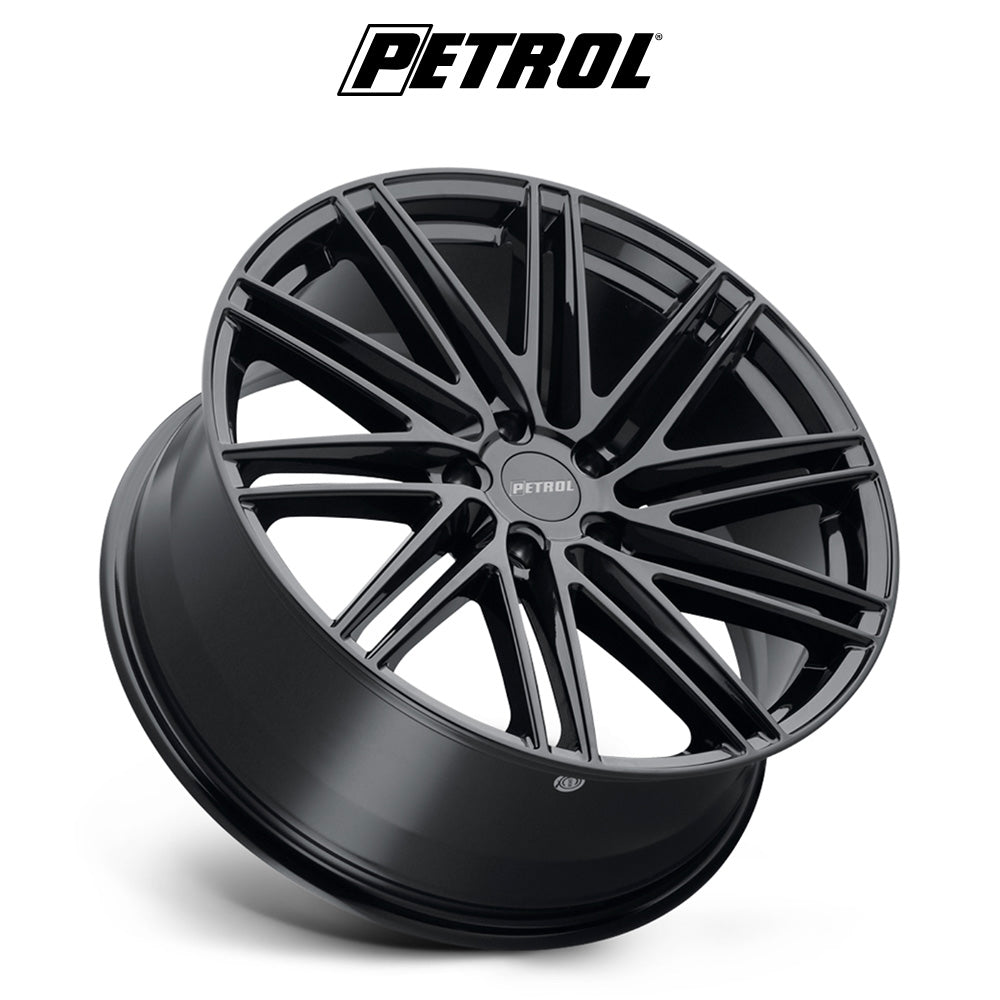 レクサス ＲＸ用 ペトロール P1C 20x8.5J ET 40 フロント、リア グロスブラック ホイール４本セット　Petrol PE P1C 20X8.5 5X4.5 76 G-BLK +40 (消費税、送料込み)