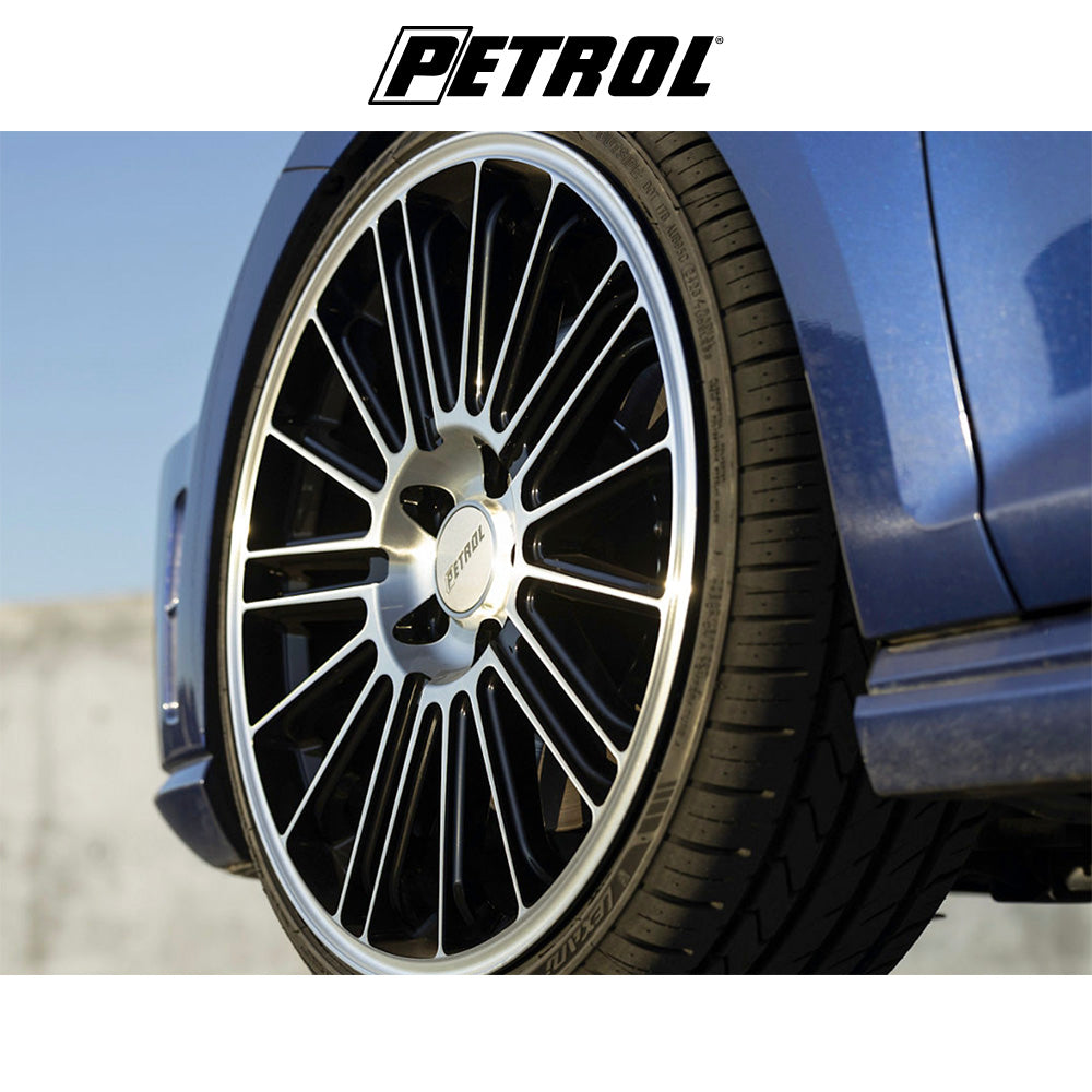 テスラモデル３用 ペトロール P1D 19x8J ET 40 フロント、リア グロスブラック（マシニング加工済みフェイス） ホイール４本セット　Petrol P1D 19X8 5X4.5 72 +40 G-BLK MACH (消費税、送料込み)