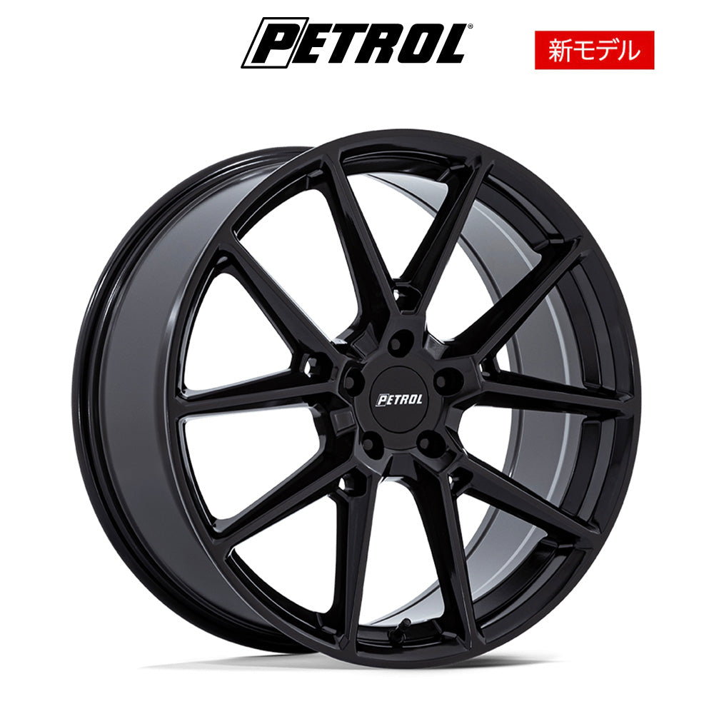 テスラモデル３用 ペトロール P1E 19x8J ET 40 フロント、リア グロスブラック ホイール４本セット　Petrol P1E 19X8 5X4.5 72 +40 G-BLK (消費税、送料込み)