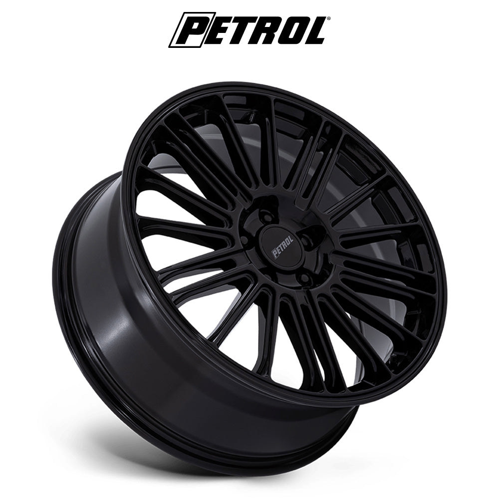 テスラモデル３用 ペトロール P1D 19x8J ET 40 フロント、リア グロスブラック ホイール４本セット　Petrol P1D 19X8 5X4.5 72 +40 G-BLK (消費税、送料込み)