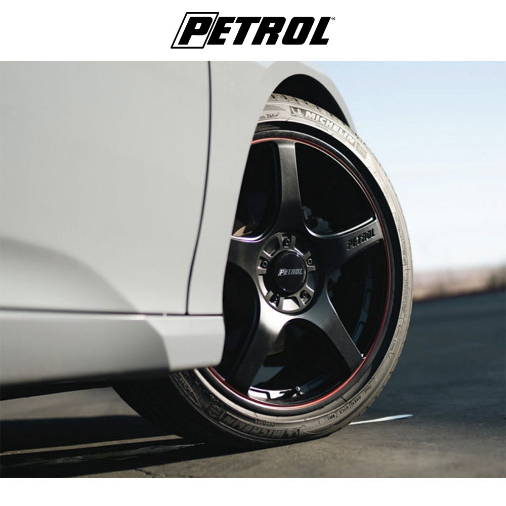 テスラモデル３用 ペトロール P2E 20x8.5J ET 40 フロント、リア マットブラック レッドリップ ホイール４本セット　Petrol P2E 20X8.5 5X4.25/4.5 72 +40 M-BLK RD-LP (消費税、送料込み)