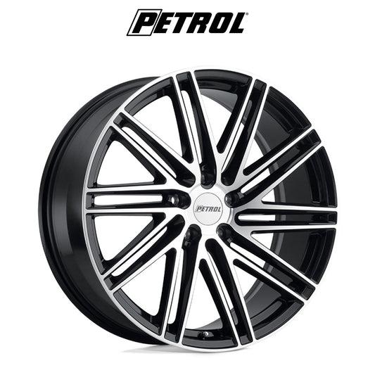 レクサス ＲＸ用 ペトロール P1C 19x8J ET 40 フロント、リア グロスブラック／マシニングカットフェイス ホイール４本セット　Petrol PE P1C 19X8 5X4.5 76 G-BLK MACH +40 (消費税、送料込み)