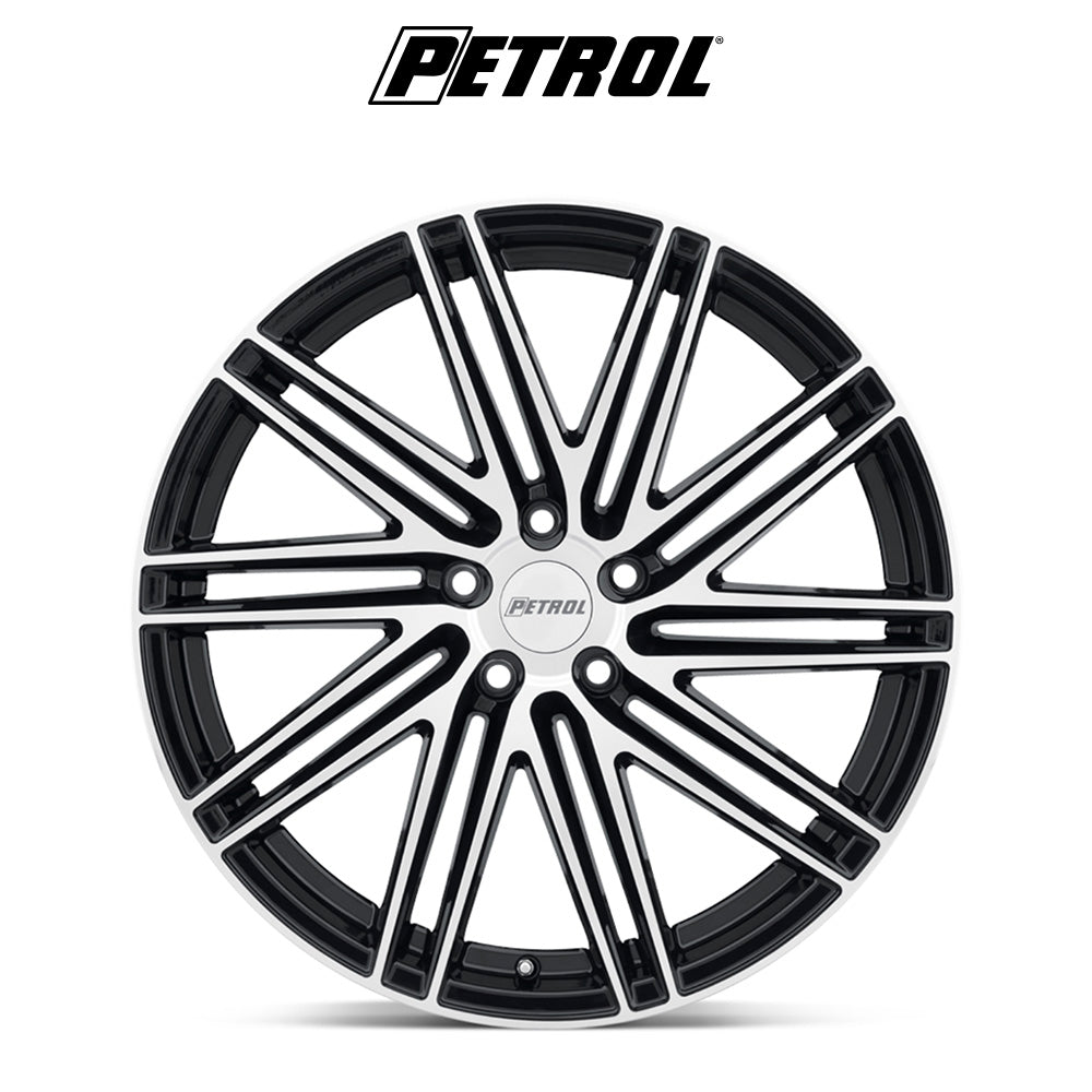 テスラモデル３用 ペトロール P1C 19x8J ET 40 フロント、リア グロスブラック／マシニングカットフェイス ホイール４本セット　Petrol PE P1C 19X8 5X4.5 76 G-BLK MACH +40 (消費税、送料込み)