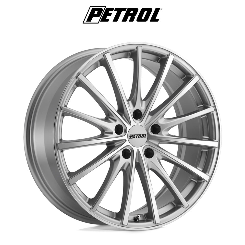 テスラモデル３用 ペトロール P3A 18x8J ET 40 フロント、リア シルバーマシンドカットフェイス ホイール４本セット　Petrol PE P3A 18X8 5X4.5 76 SLV-MACH +40 (消費税、送料込み)