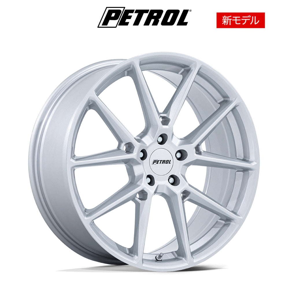 テスラモデル３用 ペトロール P1E 20x8.5J ET 40 フロント、リア グロスシルバー ホイール４本セット　Petrol P1E 20X8.5 5X4.5 72 +40 G-SLV (消費税、送料込み)