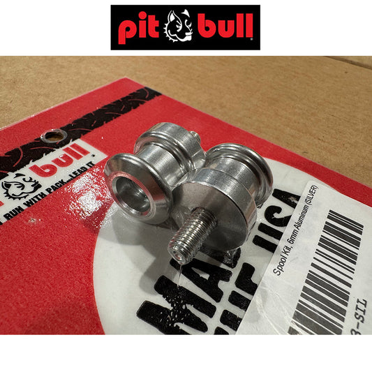 2021-2025年式 アプリリア ＲＳＶ４用 ピットブル製６mmスイングアームスプールセット(シルバー)　Pit Bull Spool Kit, 6mm (消費税、送料込み)