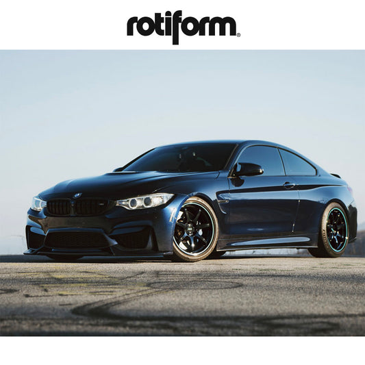 BMW M４用 ロティフォーム BPU 19x9.5J ET 22 フロント、19x10.5J ET 35 リア グロスブラック、ティールストライプ ホイール４本セット　Rotiform BPU 19X9.5 5X120 74 +22 G-BLK TL STR / BPU 19X10.5 5X120 74 +35 G-BLK TL STR (消費税、送料込み)