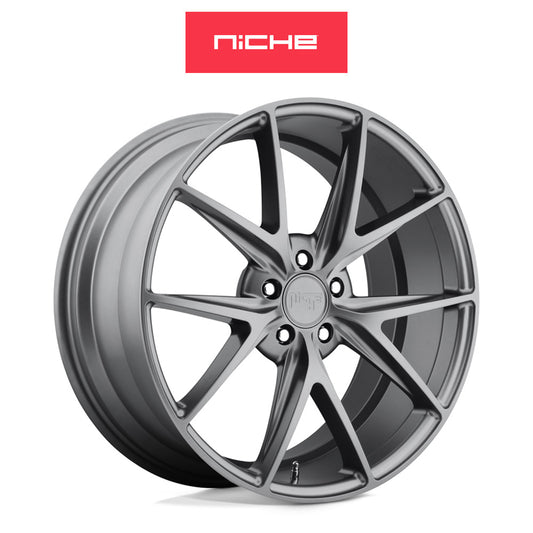 アウディ Ａ４用 ニッチ ミサノ 20x9J ET 38 フロント、リア マットガンメタル ホイール４本セット　 Niche MISANO 20X9 5X112 66.56 VD 38MM (消費税、送料込み)