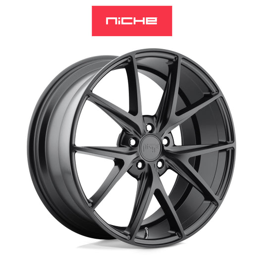 アウディ Ａ４用 ニッチ ミサノ 20x9J ET 38 フロント、リア マットブラック ホイール４本セット　 Niche MISANO 20X9 5X112 66.56 BD 38MM (消費税、送料込み)