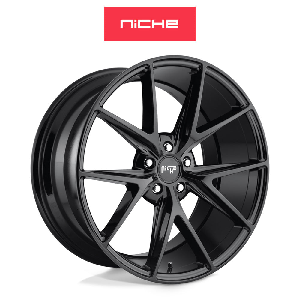 ホンダ シビック　タイプＲ(Honda Civic Type-R)用 ニッチ ミサノ 20x9J ET 35 フロント&リア グロス(艶あり)ブラックホイール４本セット Niche MISANO 20X9 5X120 72 BL +35 (送料無料)