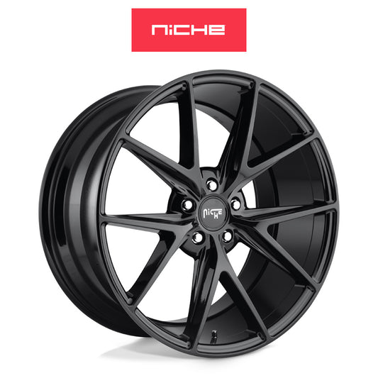 ホンダ シビック　タイプＲ(Honda Civic Type-R)用 ニッチ ミサノ 20x9J ET 35 フロント&リア グロス(艶あり)ブラックホイール４本セット Niche MISANO 20X9 5X120 72 BL +35 (送料無料)