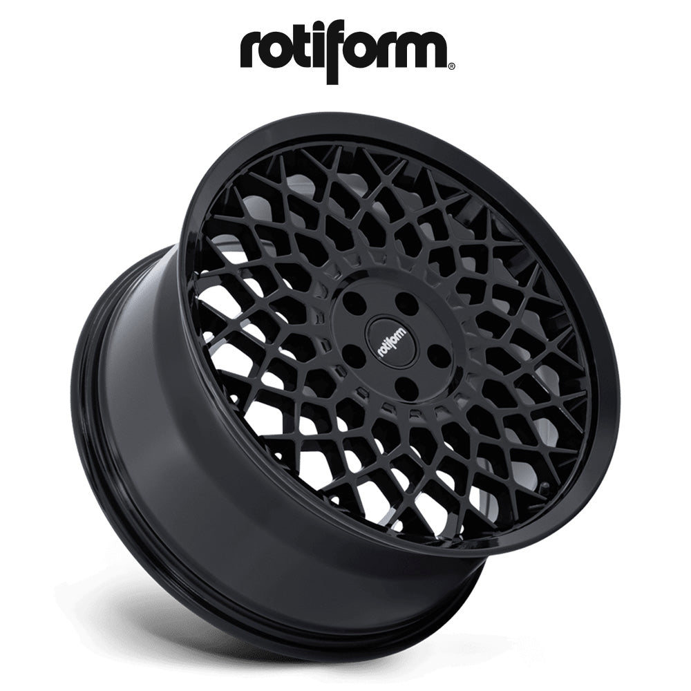 ホンダ シビック用 ロティフォーム CJJ 18x8.5J ET 35 フロント&リア グロスブラック フローフォームド アルミニウムホイール４本セット (消費税、送料込み)